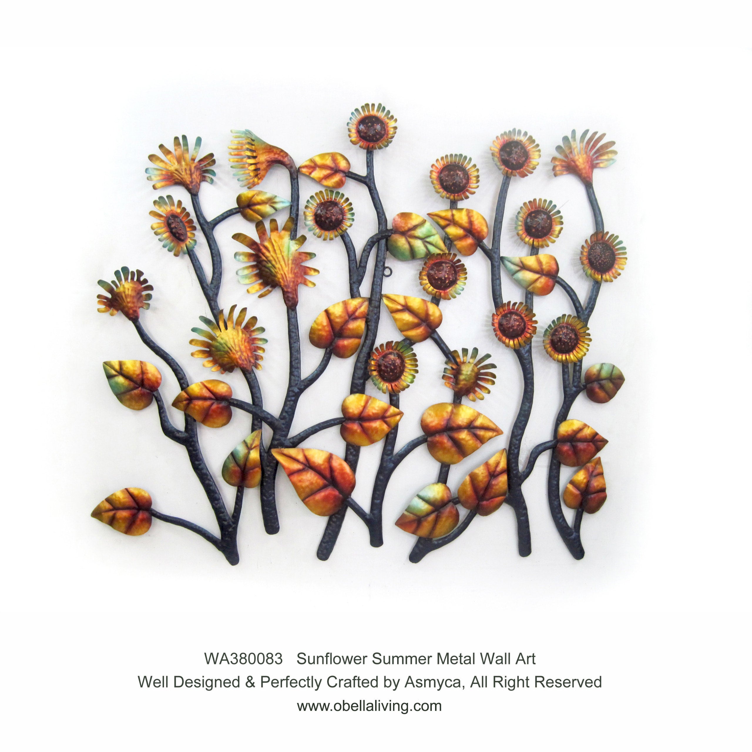 sunflower wall art, sunflower metal wall art, sunflower metal wall