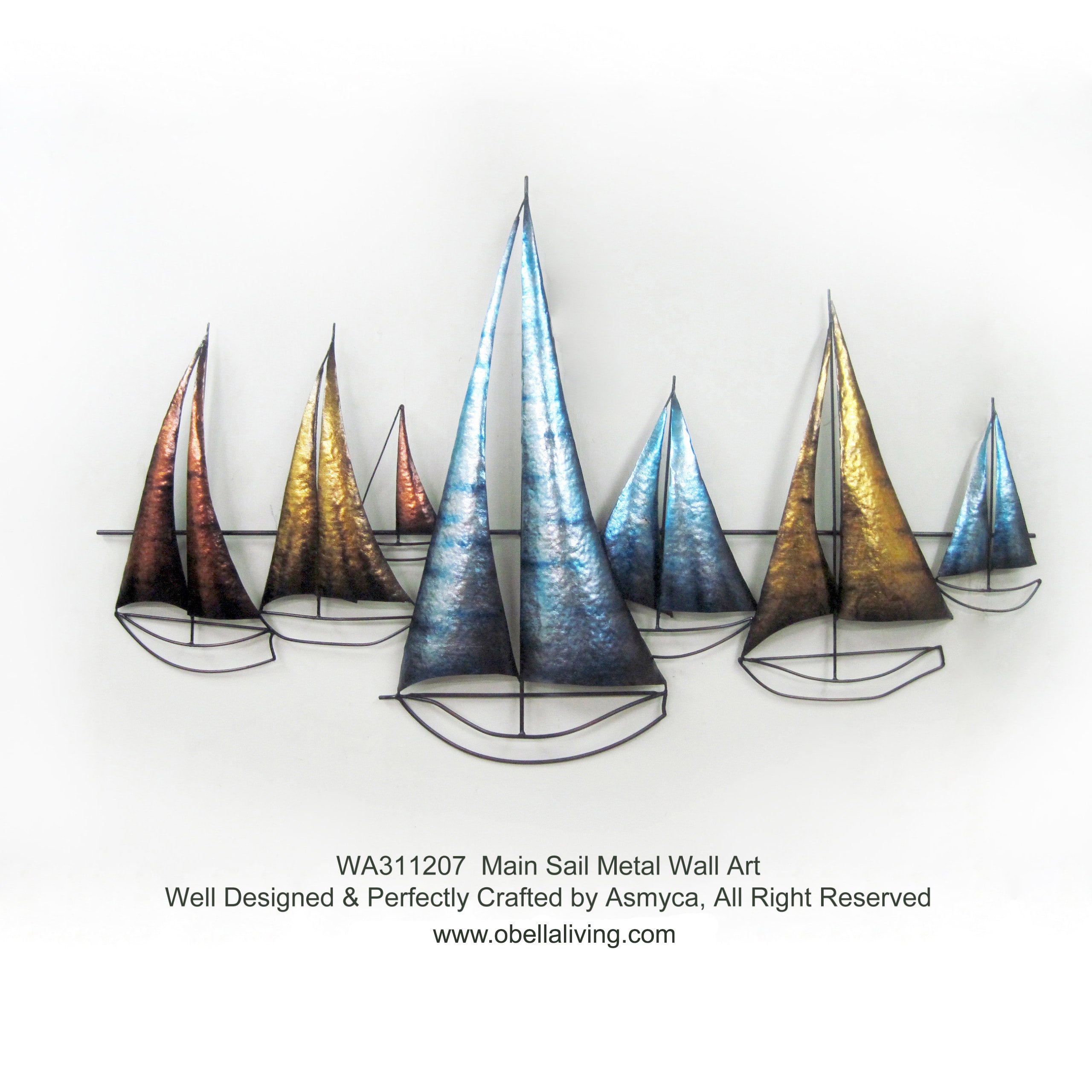 metal sailboat wall arts, main sail metal wall arts, sailboat wall arts